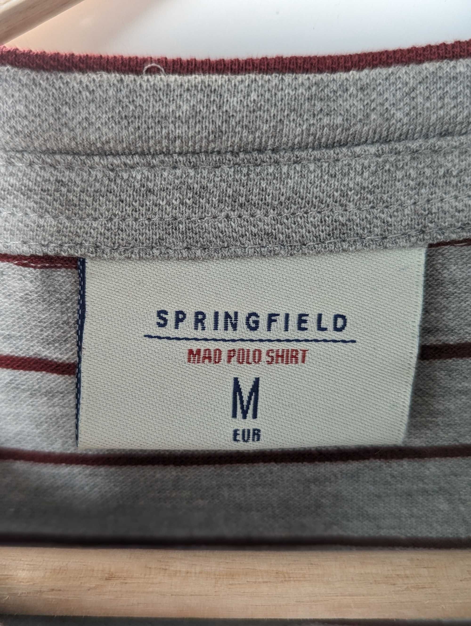 Polo cinza às riscas vermelhas Springfield