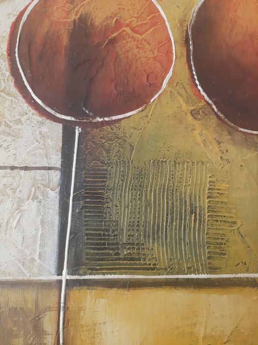 Tela abstrata com relevo