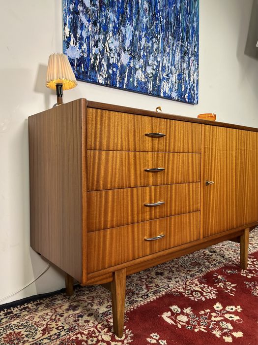 Komoda PRL Violetta 1039 Leśniewski lata 60. mat vintage renowacja