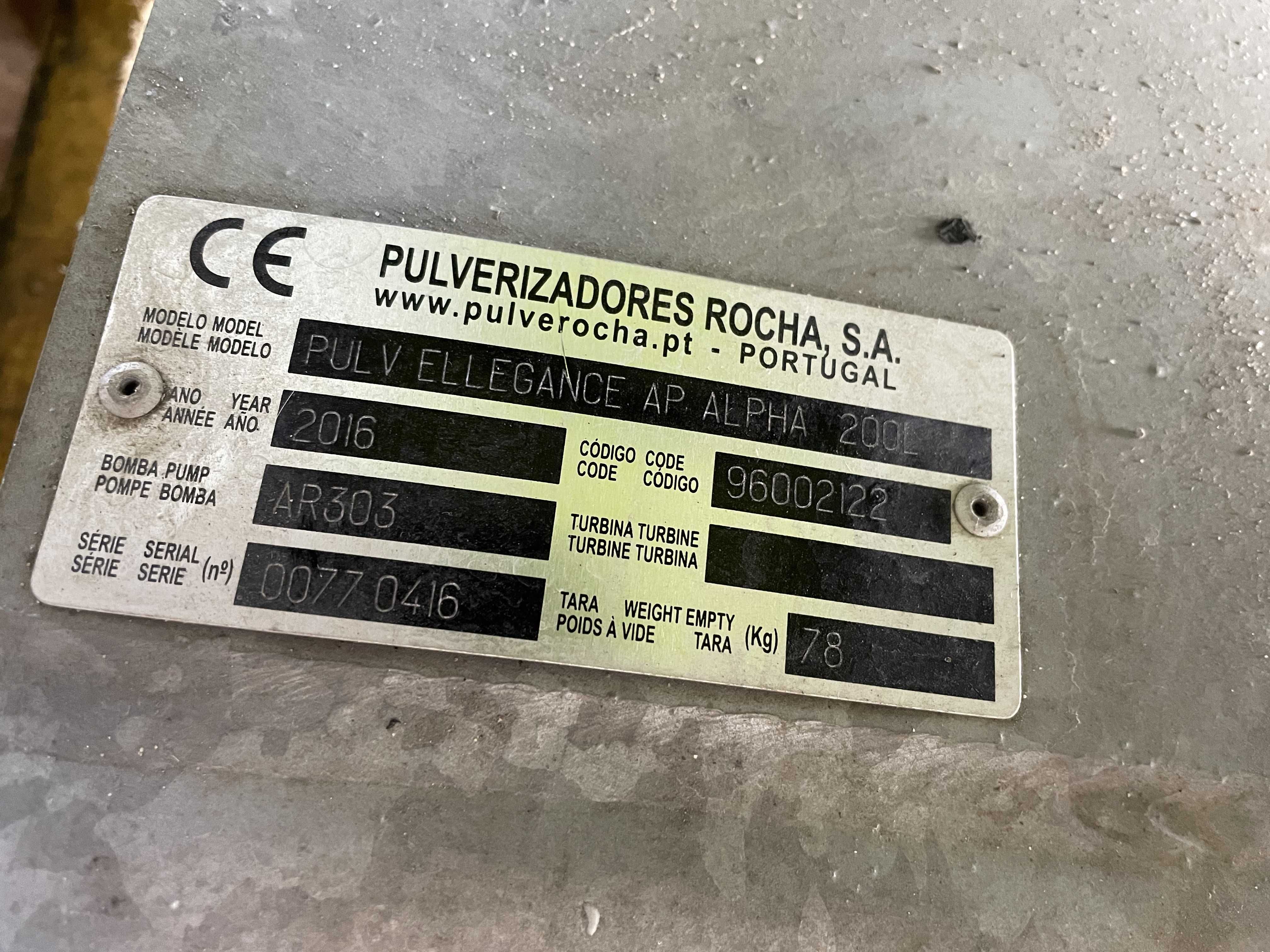 Pulverizador ROCHA ELLEGANCE / AP / ALPHA 200L