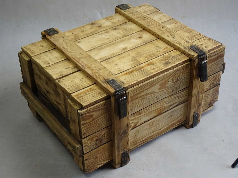 Skrzynia wojskowa drewniana, kufer, 76x62x42 LOFT-Style