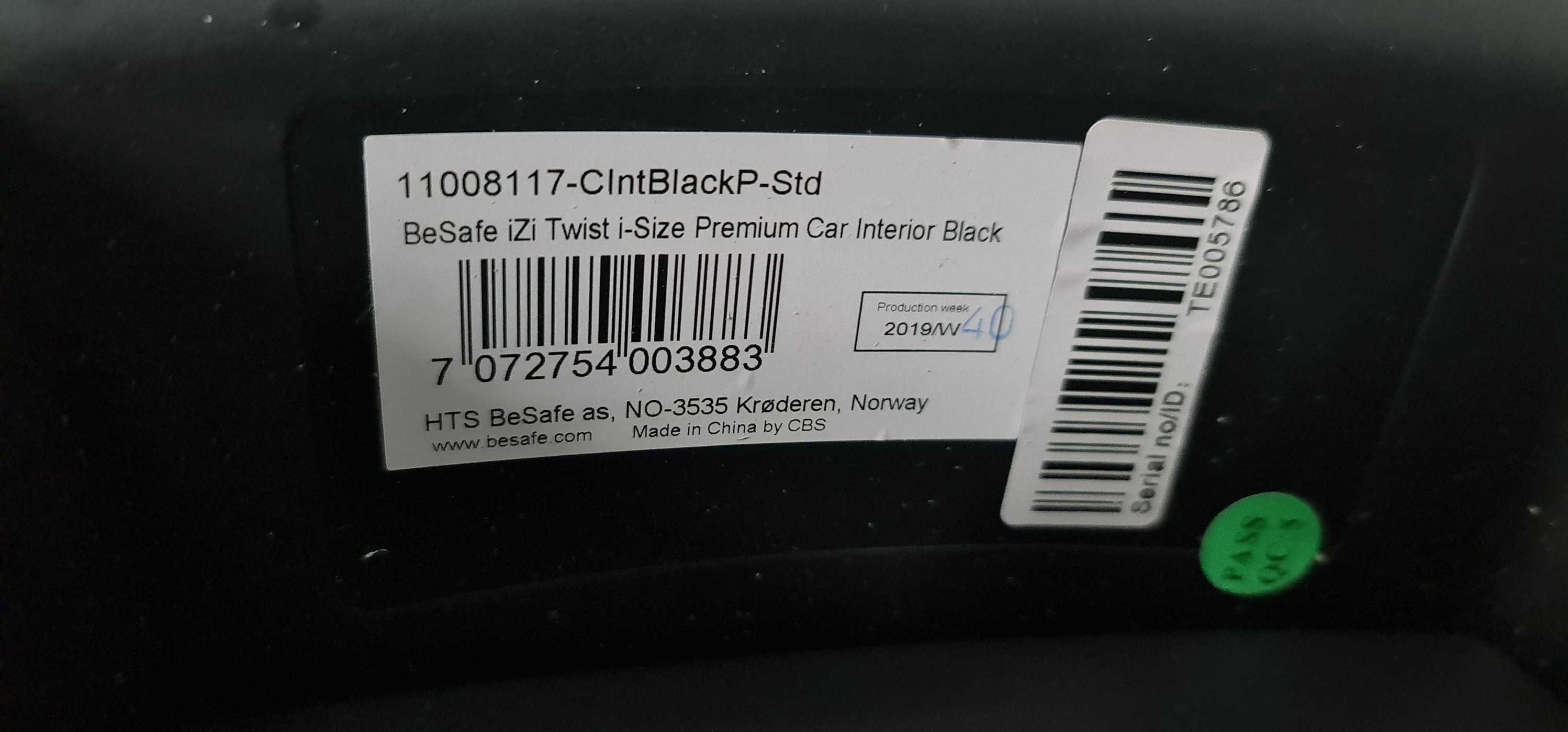 BeSafe iZi Twist i-Size Premium Black ISOFIX
