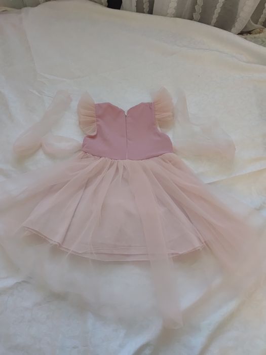 Śliczna sukienka dla małej księżniczki tiul koronka spinki roz. 92