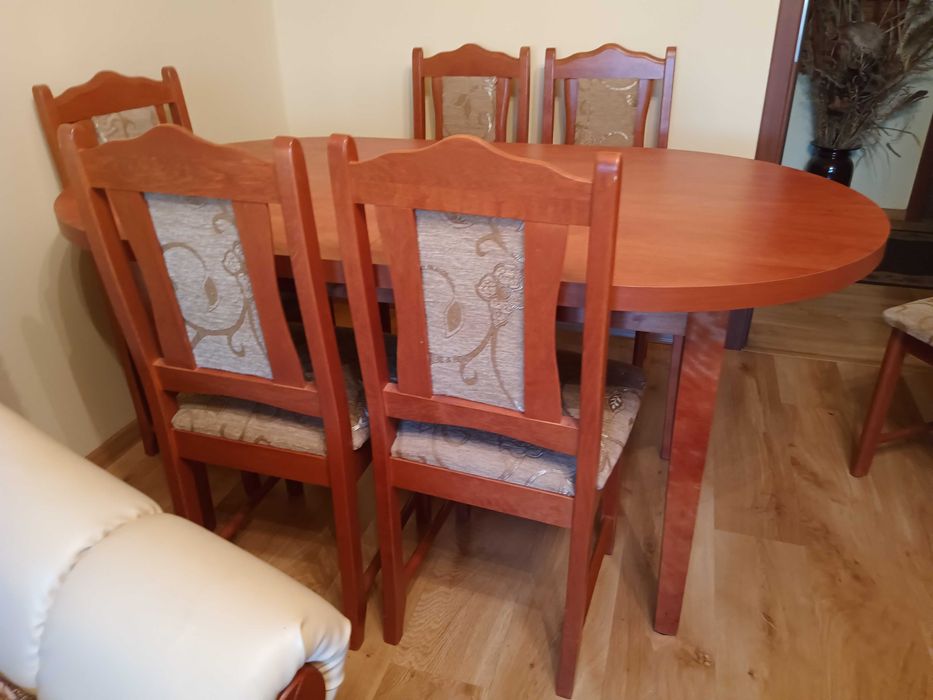 komplet stół + 6 krzeseł