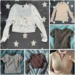 Zestaw koszulek topów czarna koszulka biały crop top