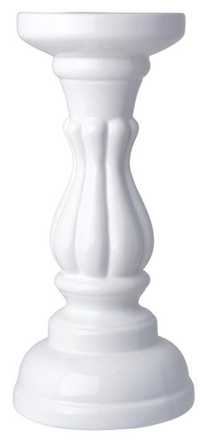 Świecznik Ceramiczny Biały Wysoki