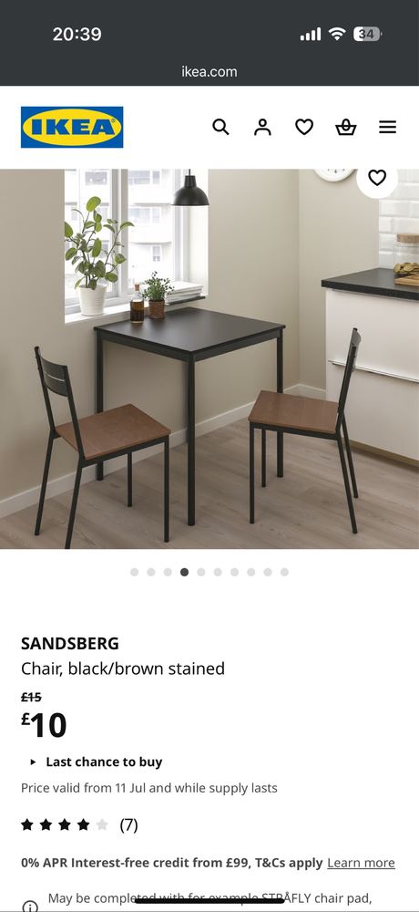 Conjunto Ikea: Mesa Micke + 2 Cadeiras Sandsberg
