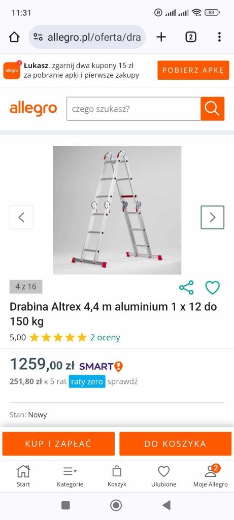 Drabina ALTREX do 150kg