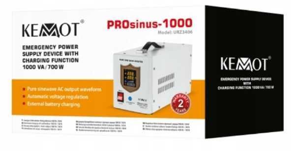 Zasilacz awaryjny KEMOT PROsinus-1000VA/700W pieca CO 230V