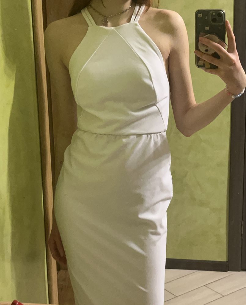 Вечірня біла сукні міді