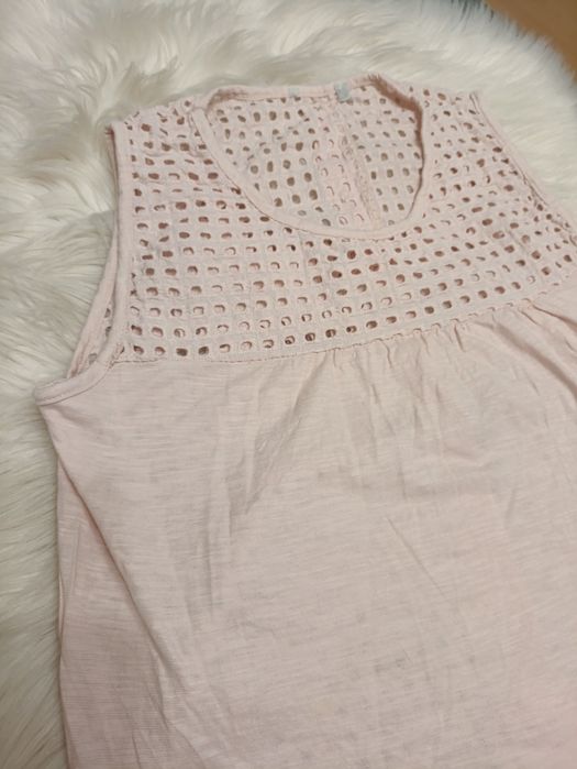 Bluzka z a'la siatka na plecach i dekolcie made in italy różowa damska