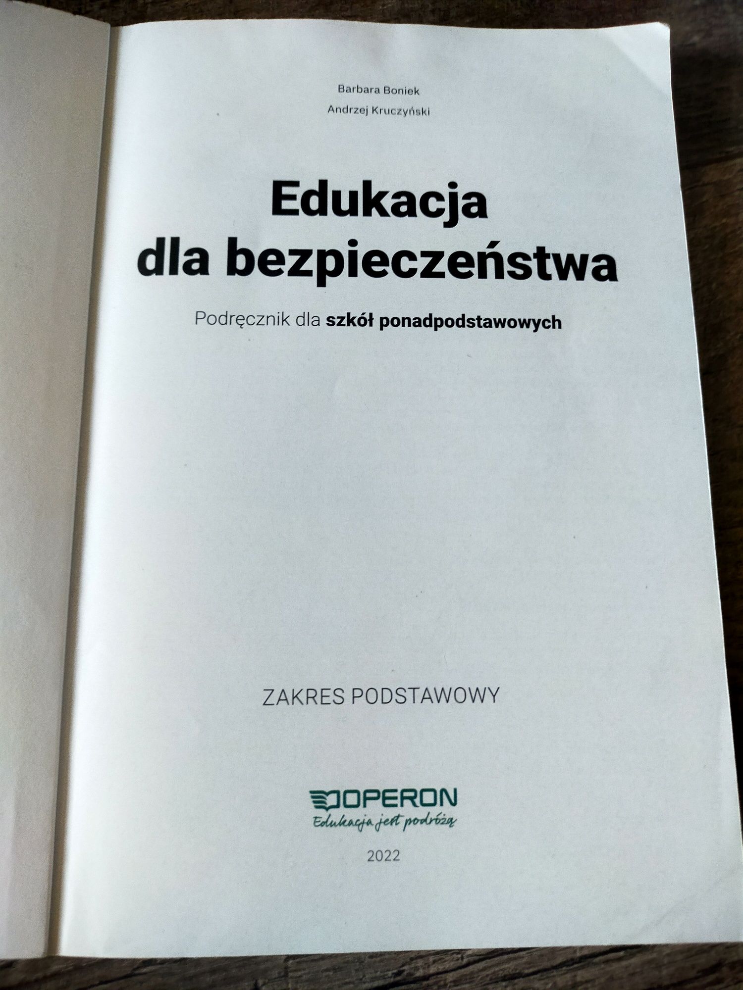 EDB Edukacja dla bezpieczeństwa linia II Operon , podstawowy zakres,