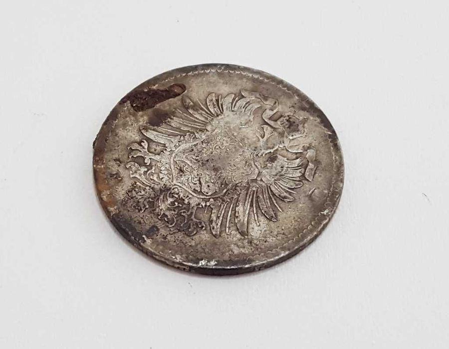 Srebrna moneta 1 MARK 1875 rok - F - duży Orzeł - Nie czyszczona