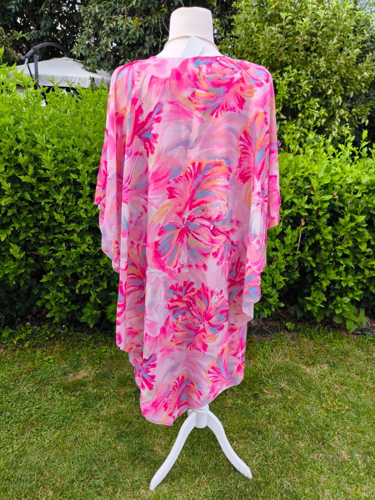 Sukienka różowa Boho zwiewna włoska roz L-xxl