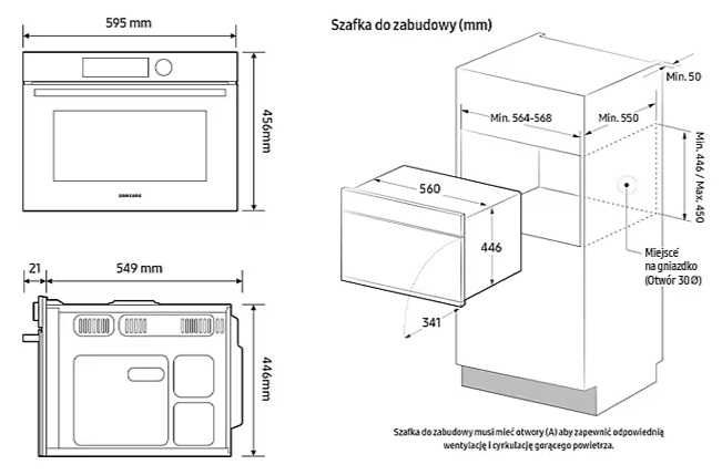 Mikrofalówka Samsung NQ5B4313GBW kuchenka mikrofalowa do zabudowy WiFi