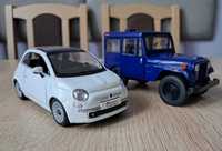 Dwa ciekawe modele Jeep DJ i New Fiat 500 firmy Kinsmart.