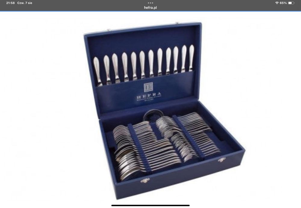 HEFRA - Kaseta/pudelko na sztućce 81 szt.Oryginalne.NOWE!Drewno