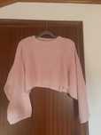 Camisola de malha cropped rosa