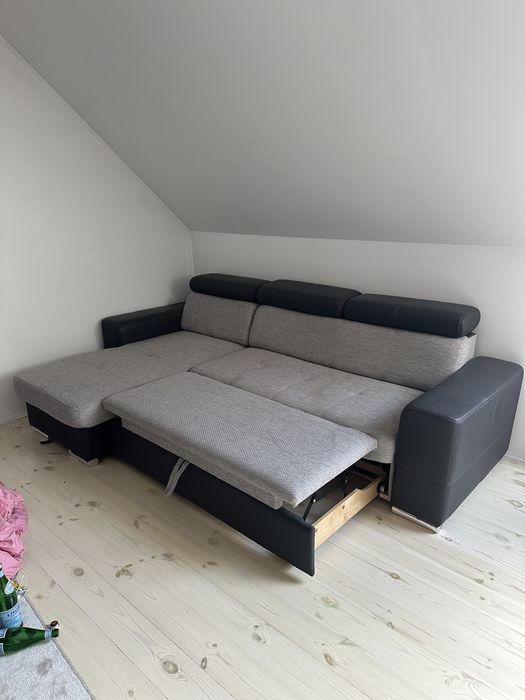 Kanapa rozkładana Szaro-Czarna 270cmX180cm