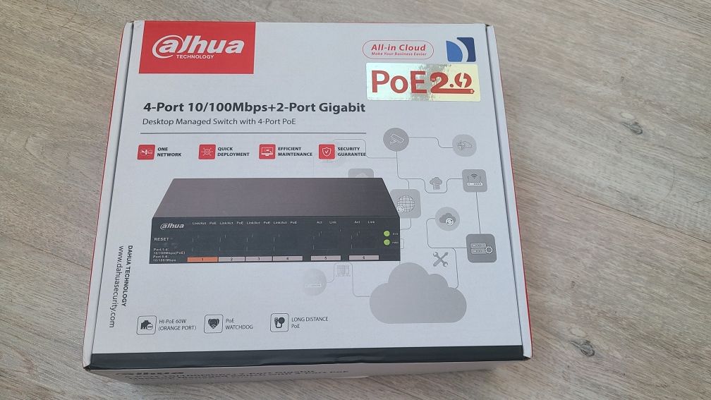Dahua DH-CS4006-4ET-60 PoE Комутатор 4 порти керований