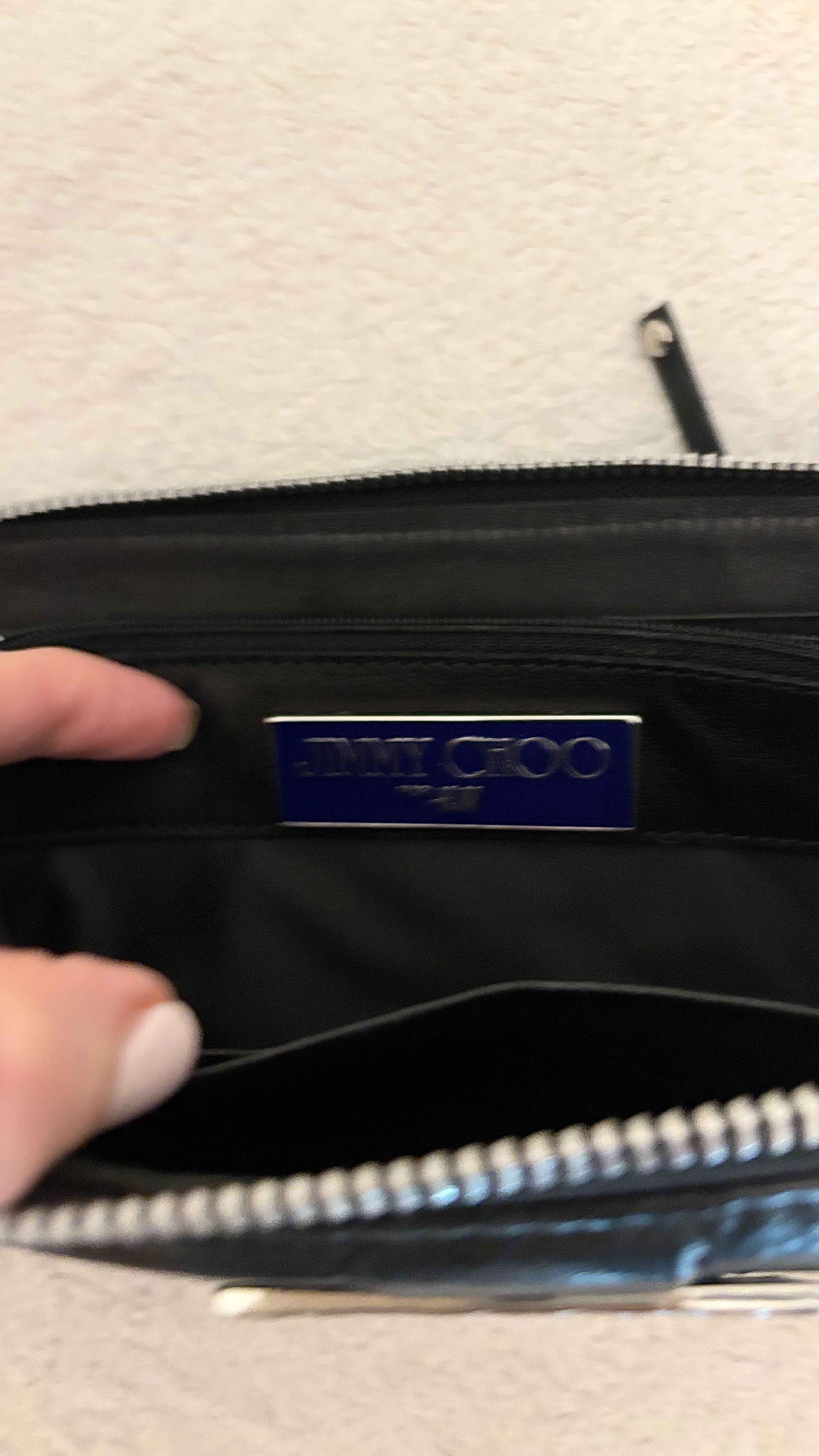Portfel Jimmy Choo  skórzany czarno