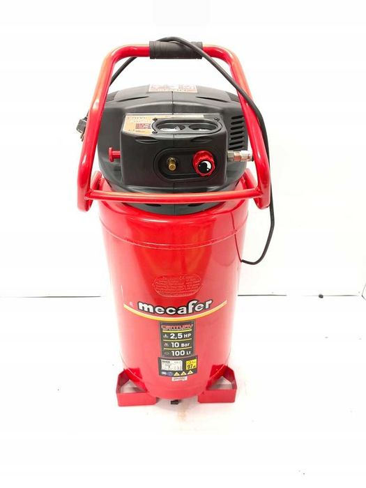 Kompresor pionowy Mecafer 425100. 100 l czerwony