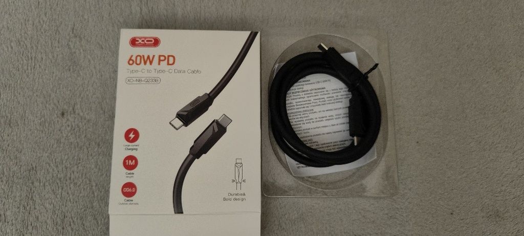 Kabel do szybkiego ładowania USB -C do USB-C.GO 60W