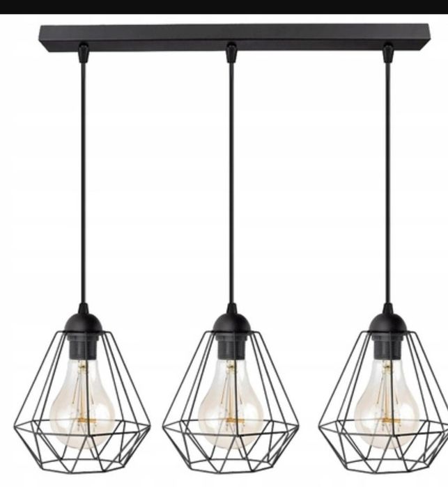 Lampa wisząca czarna 3xE27 ledlux