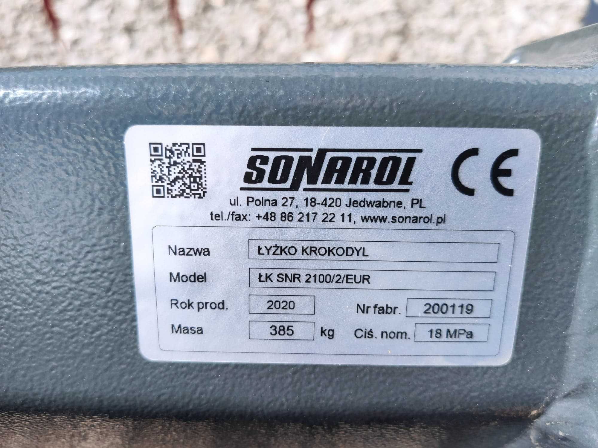 Łyżko-krokodyl 2,1 m SONAROL !! OD RĘKI !!! euro, sms, mailleux