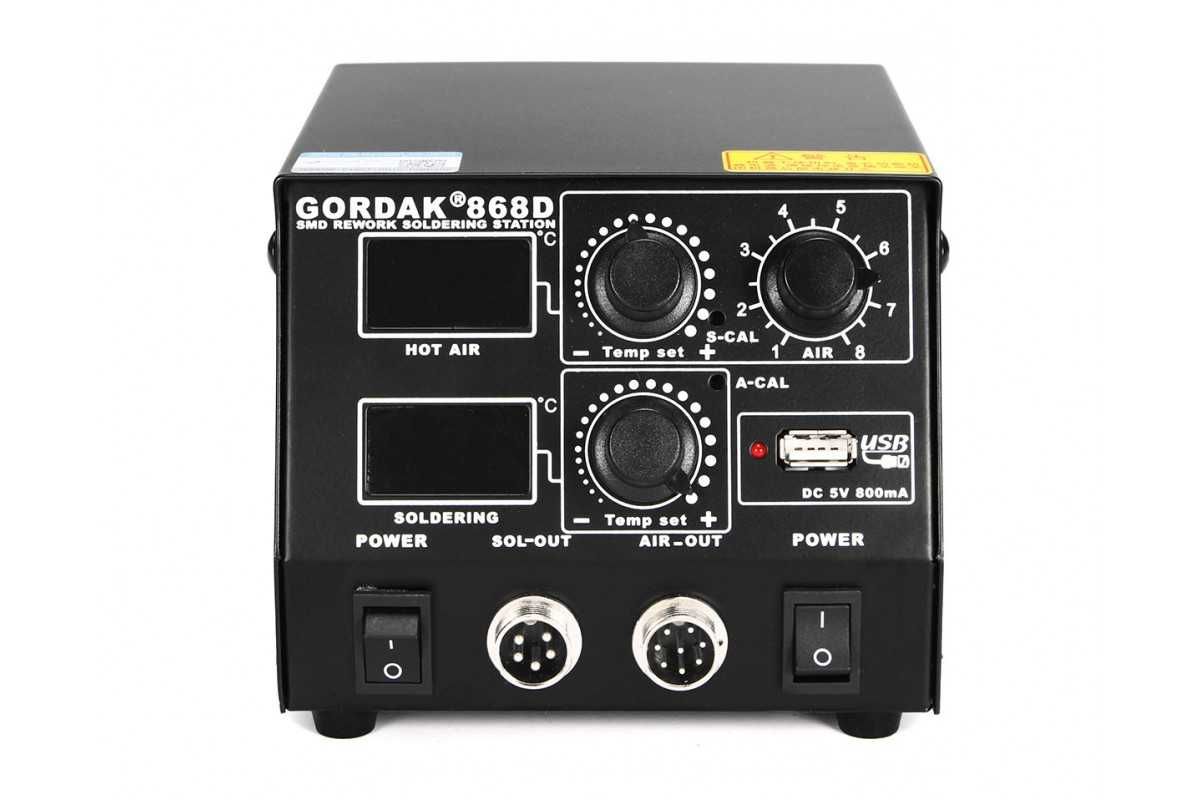 Паяльна станція паяльная станция Gordak 868D фен. паяльник. USB порт