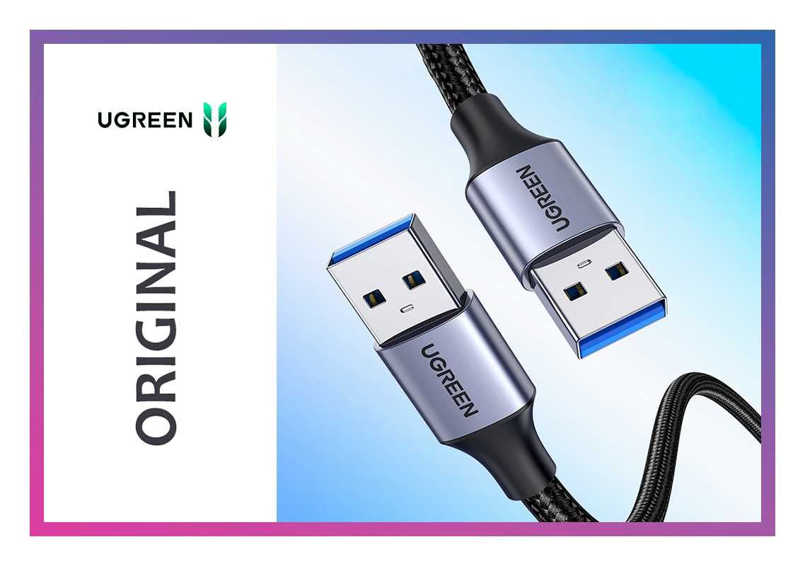 Кабель USB на USB 3.0 тато-тато AM/AM 5Gb/s юсб на юсб UGREEN 1м