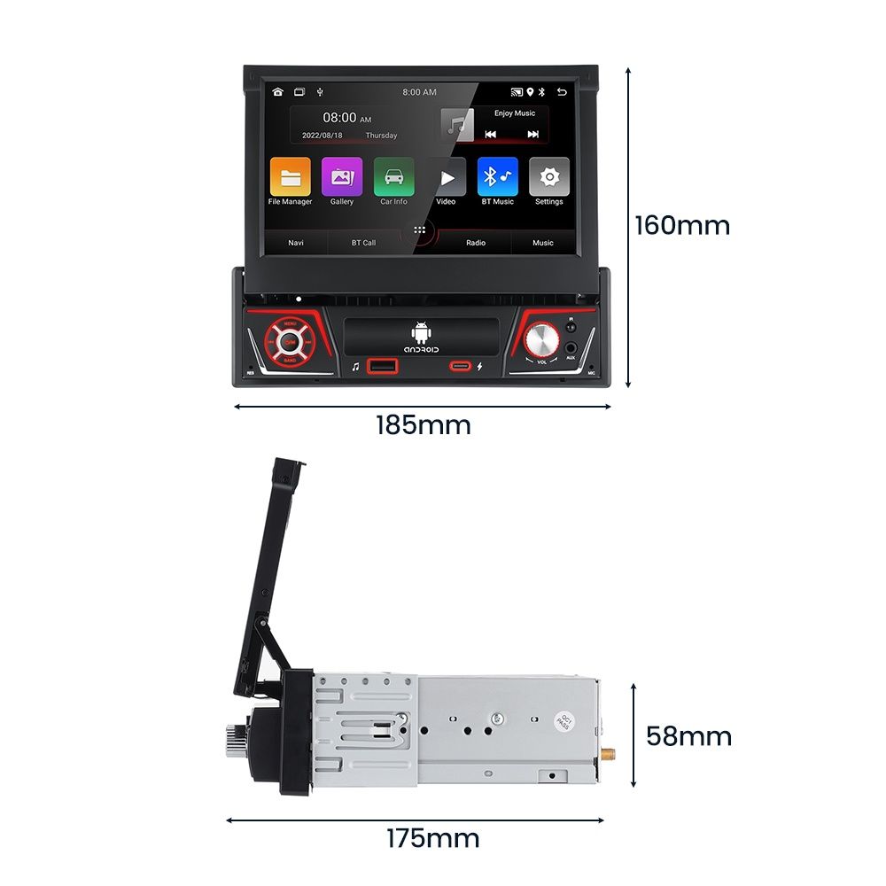 Radio Nawigacja 1din  Android 2/32GB Carplay Androidauto