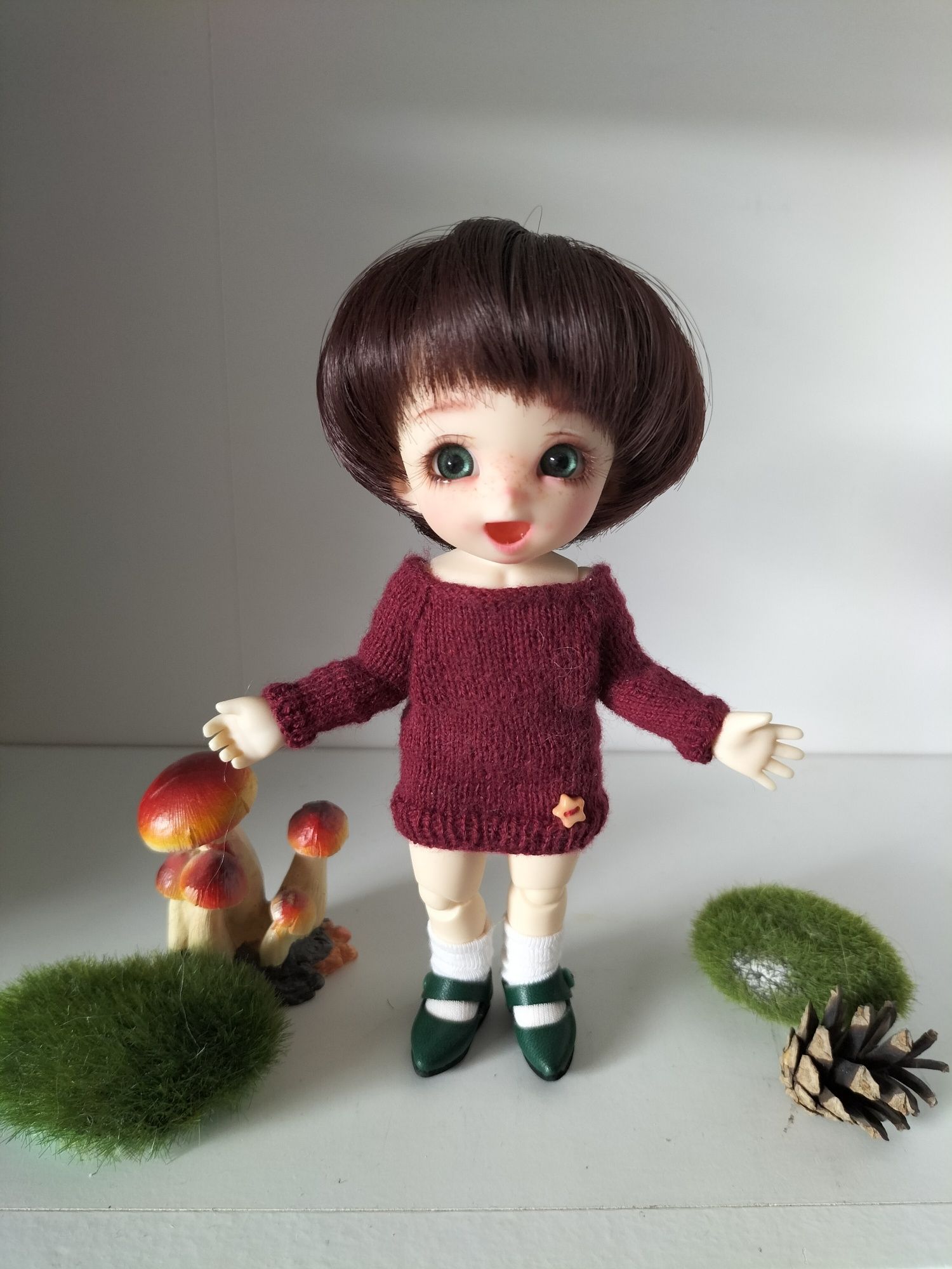 Zestaw Lalka bjd 1/8 pukifee Pong Pong 2x faceup