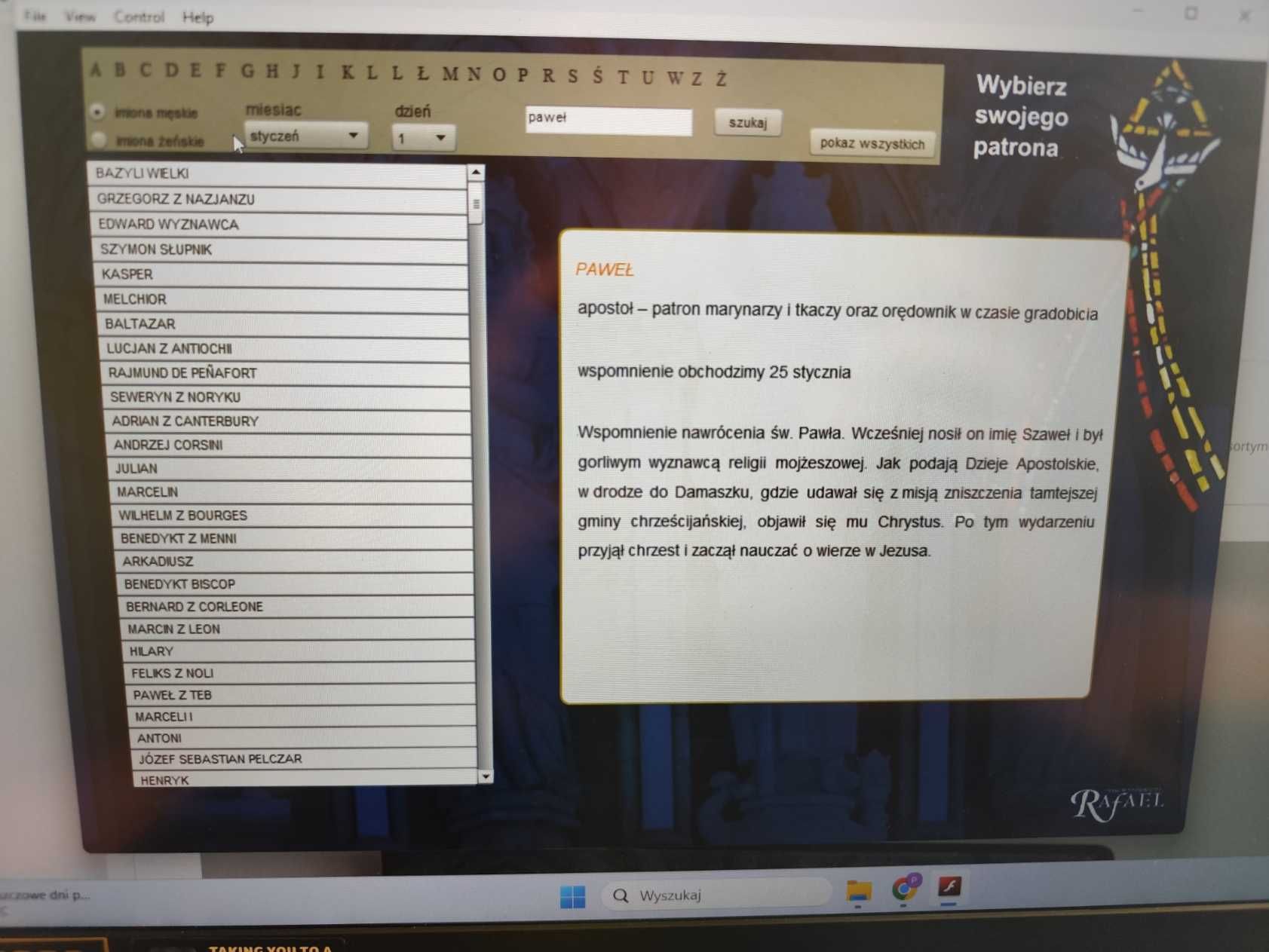 Wybierz Swojego Patrona Sakrament Bierzmowania Program PC