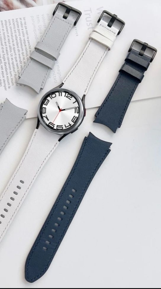 Шкіряний ремінець браслет для смартгодинників Samsung Watch 4, 5, 6