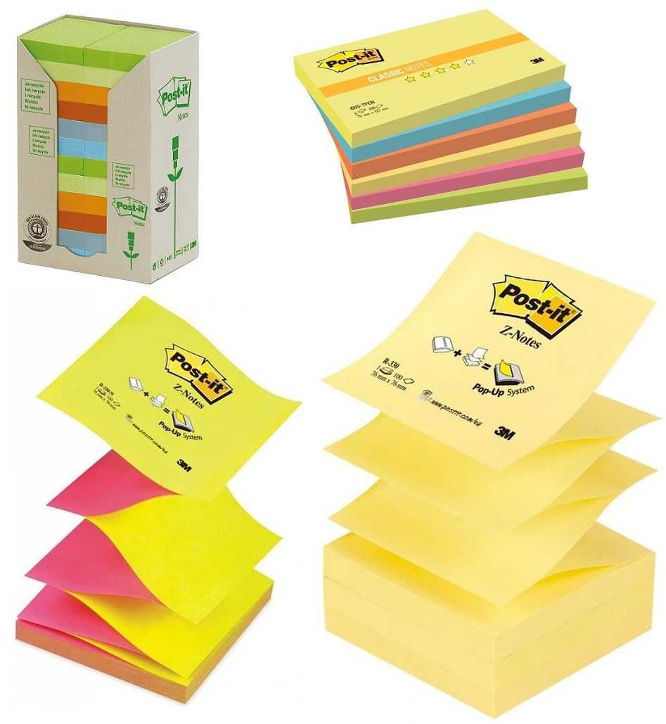 3M Post-it Bloczki karteczki do notatek samoprzylepne Z-Notes Podajnik