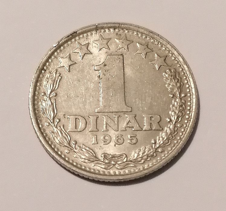 Moeda de 1 dinar (Jugoslávia 1965)