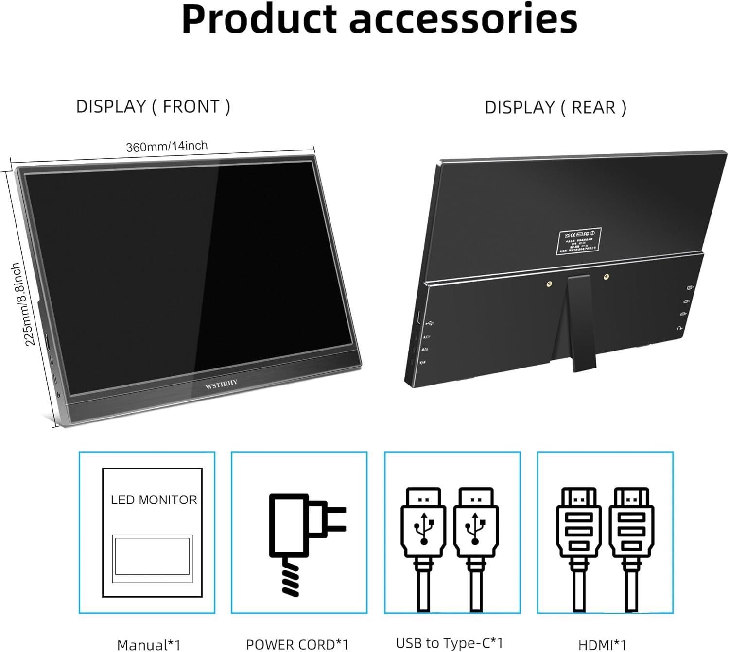 Monitor mobilny FullHD IPS 15,6"  super do pracy, grania!