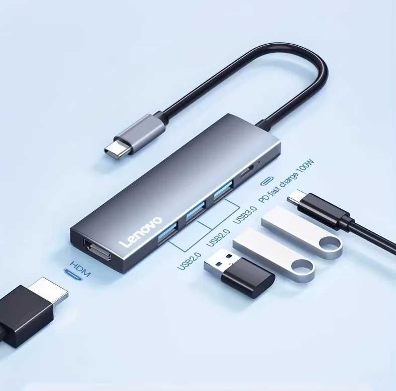 Lenovo-5 in 1 Hub USB-C + HDMI