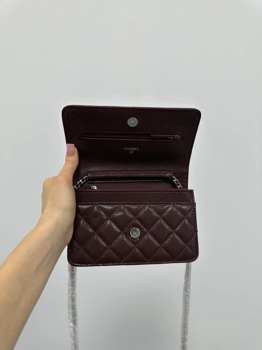 Сумка клатч Chanel Caviar Wallet on Chain WOC Шанель премиум