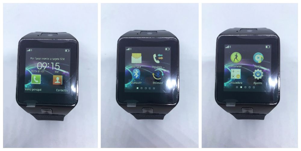 SmartWatch com entrada Cartão SIM / Câmara / Bluetooth /Chamadas/etc.