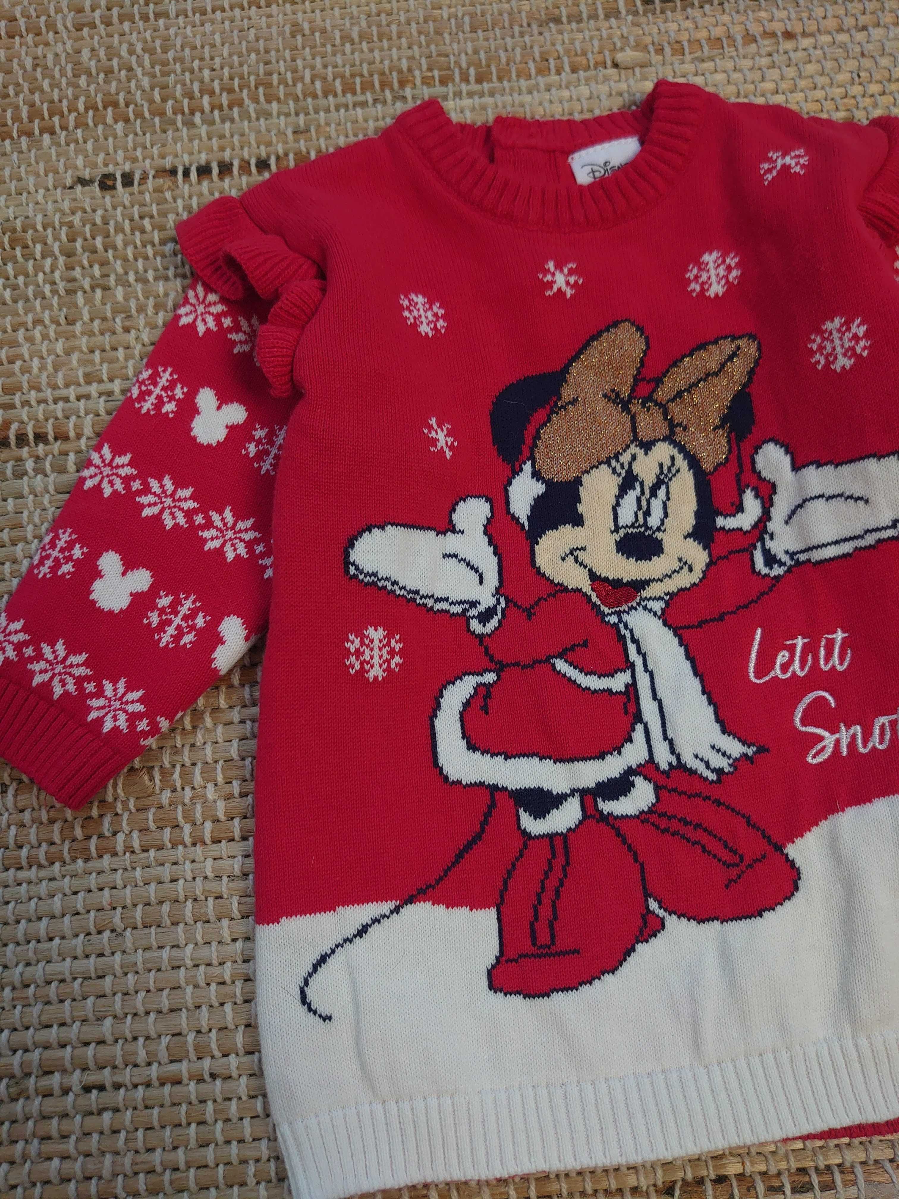 Świąteczny sweter Minnie Mouse Disney Primark 0-3 miesiące 62