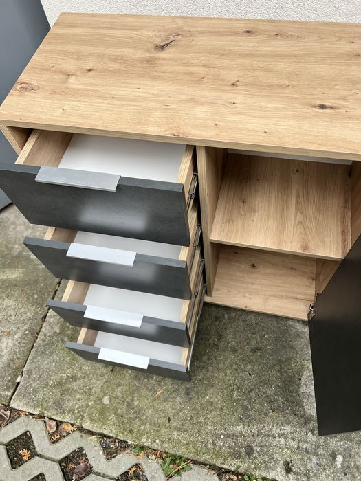 Nowa pojemna komoda z szufladami kol. antracyt,matera,loft/dab artisan