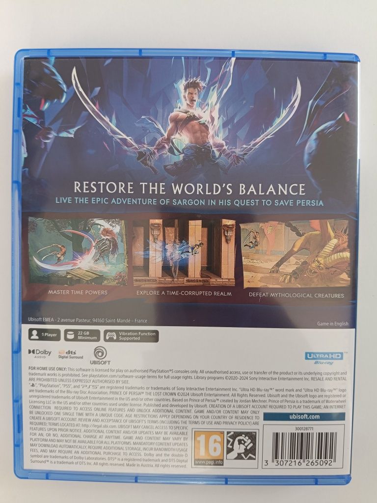 Prince of Persia the last crown ps5 napisy PL