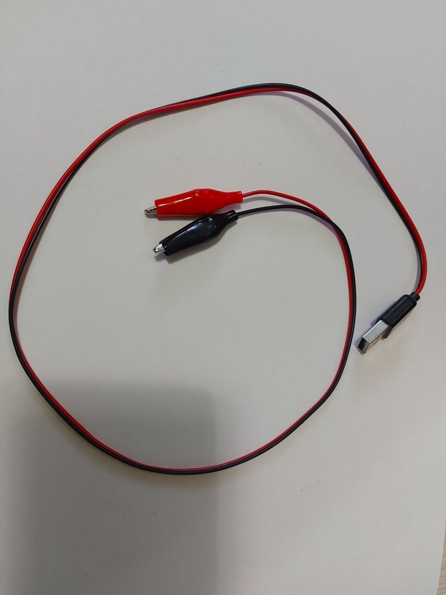USB штекер з проводами прищіпки крокодили для зарядки АКБ