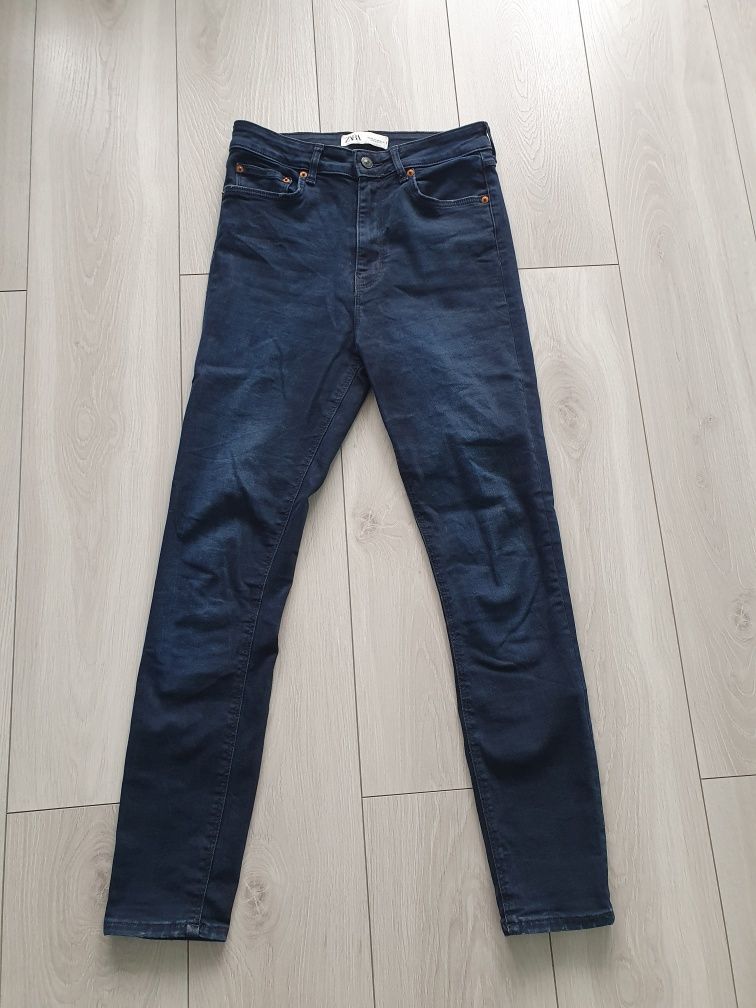 Zara spodnie jeansowe 40 L 38 M granatowe rurki damskie massimo dutti
