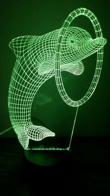 Lampka nocna led 3d plexa delfin gratis
