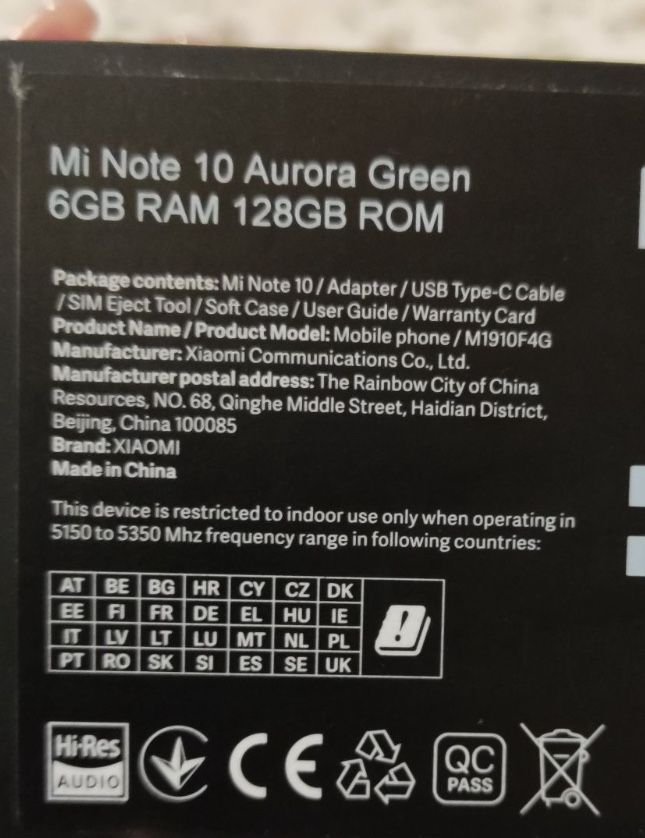 Xiaomi Mi Note 10 6+2/128 Gb NFC