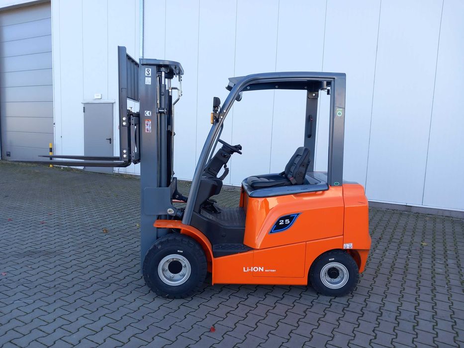 Wózek Widłowy Elektryczny 2,5t Maszt 3,3m Wolny Skok Bateria Lit-Jon