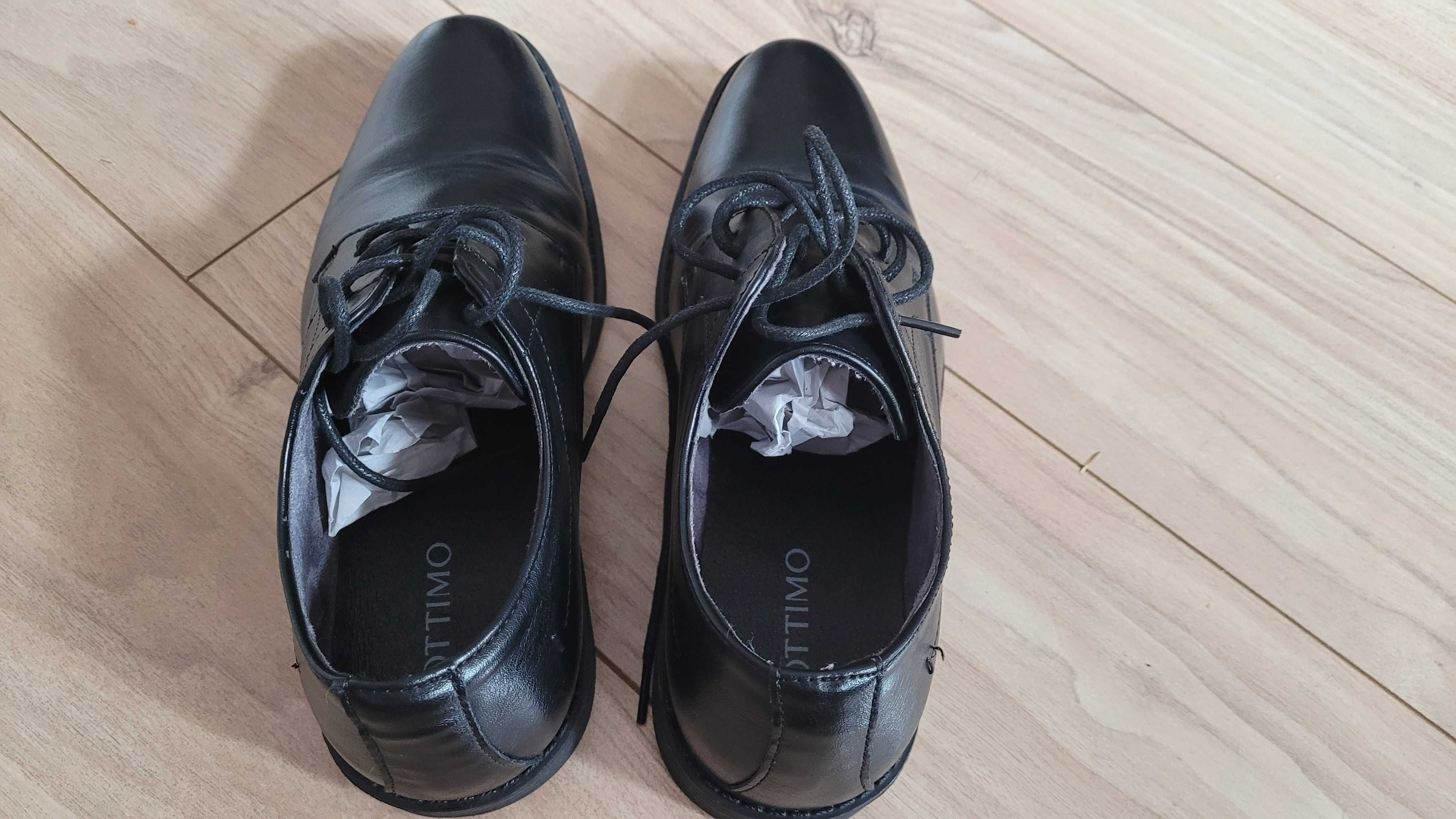 Buty Komunijne Półbuty Chłopięce Ottimo rozmiar 38 Czarne Skóra